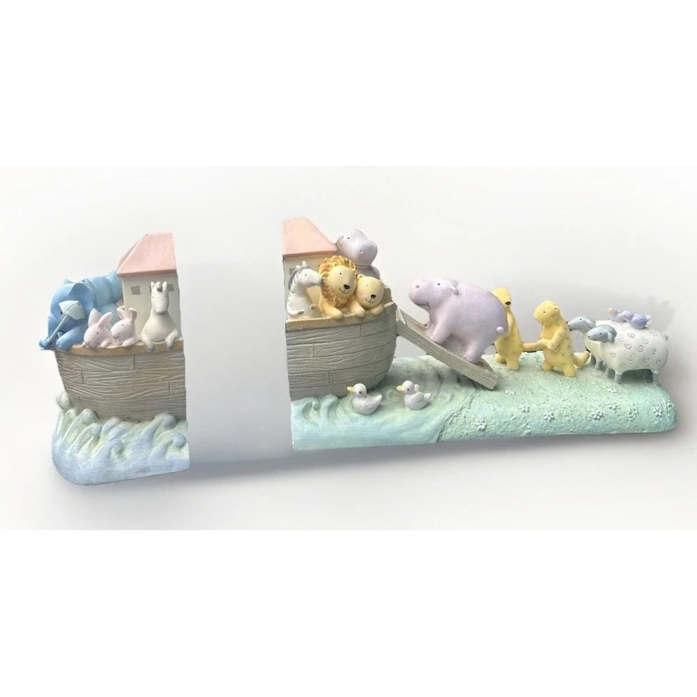 David Walker Noah's Ark Vintage Bookend by Michael And Company. Lion Sheep Boat